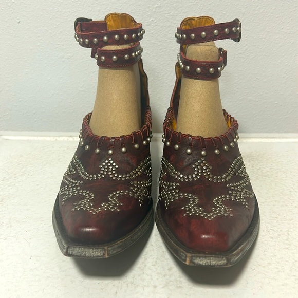 NEW Old Gringo Evangelina ruby red strappy cowboy boot shoe booties shooties 9B - Picture 3 of 13